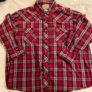 Wrangler Brand Snap-Buttoned Long-Sleeved Western Cowboy Shirt Size XXXL